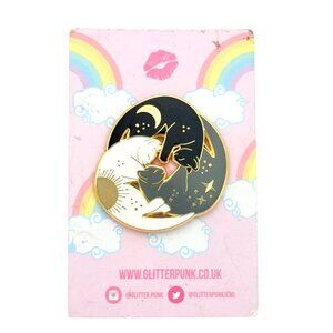 Cat Trio - Sun/Moon/Stars Double Pin Back by Glitter Punk
